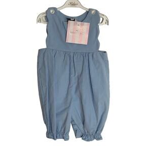 JAMES & LOTTIE BABY‎ GIRLS CORD SAVANNAH SCALLOP ROMPER - LIGHT BLUE 3mo